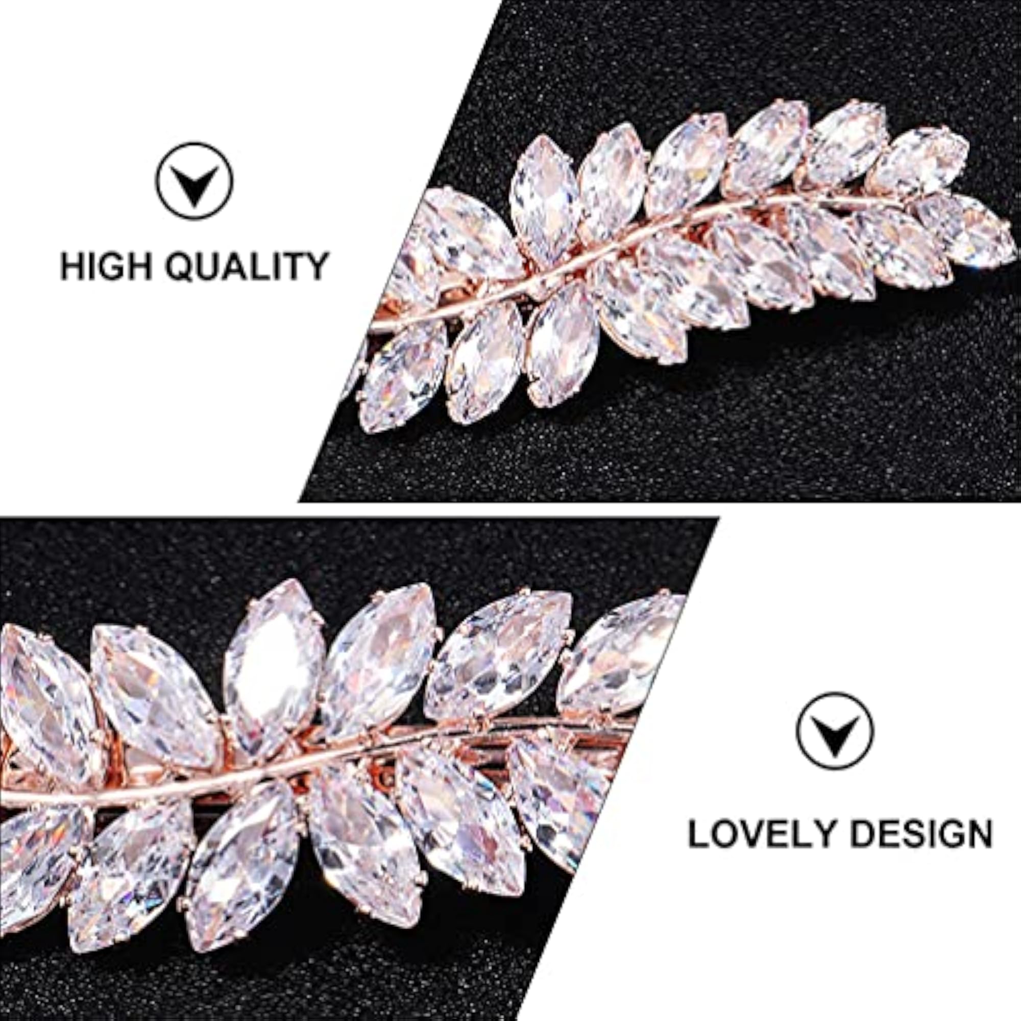 Women's Rhinestone Crystal Leaf Hair Clip, Wedding Accessory